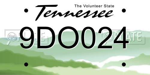 9DO024 Tennessee License Plate