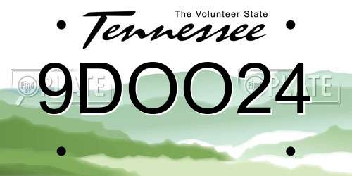 9DOO24 Tennessee License Plate