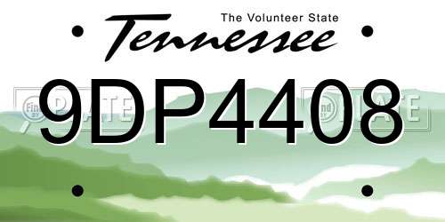 9DP4408 Tennessee License Plate
