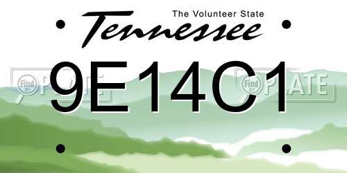 9E14C1 Tennessee License Plate