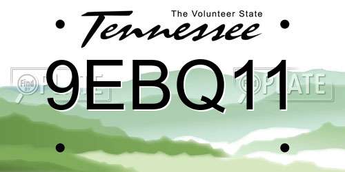 9EBQ11 Tennessee License Plate