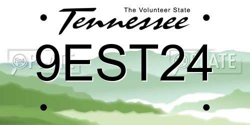 9EST24 Tennessee License Plate