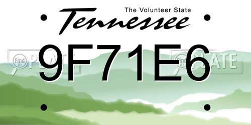 9F71E6 Tennessee License Plate