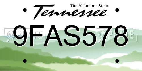 9FAS578 Tennessee License Plate