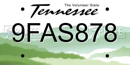 9FAS878 Tennessee License Plate