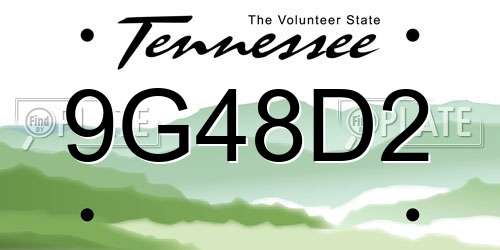 9G48D2 Tennessee License Plate