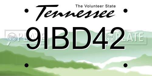9IBD42 Tennessee License Plate