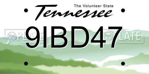 9IBD47 Tennessee License Plate