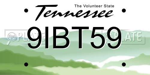 9IBT59 Tennessee License Plate