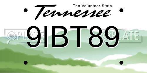 9IBT89 Tennessee License Plate