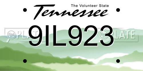 9IL923 Tennessee License Plate