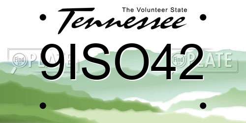 9ISO42 Tennessee License Plate