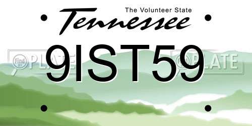 9IST59 Tennessee License Plate