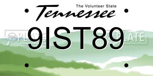 9IST89 Tennessee License Plate