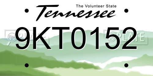 9KT0152 Tennessee License Plate
