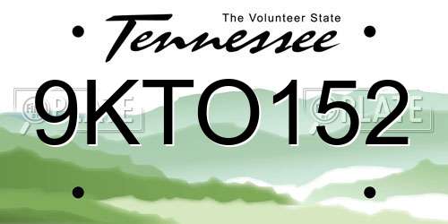 9KTO152 Tennessee License Plate