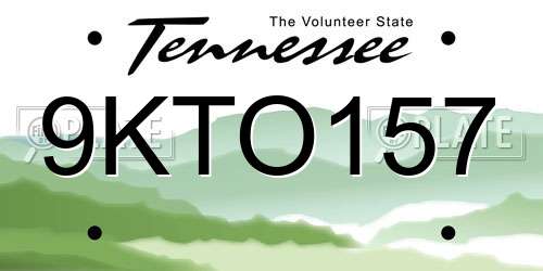9KTO157 Tennessee License Plate
