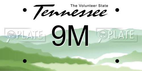 9M Tennessee License Plate