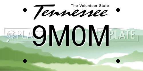 9M0M Tennessee License Plate