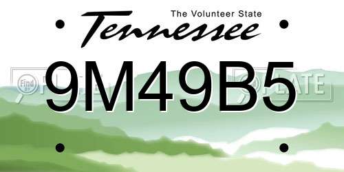 9M49B5 Tennessee License Plate