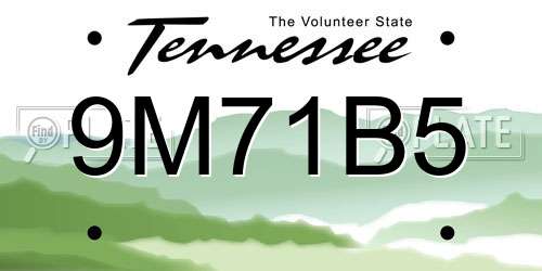 9M71B5 Tennessee License Plate