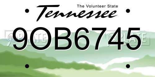9OB6745 Tennessee License Plate