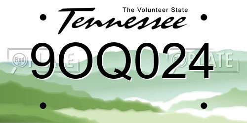 9OQ024 Tennessee License Plate