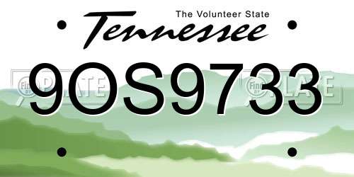 9OS9733 Tennessee License Plate