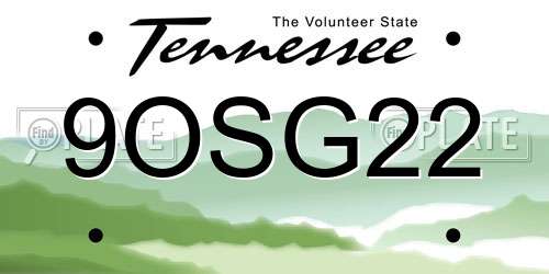 9OSG22 Tennessee License Plate
