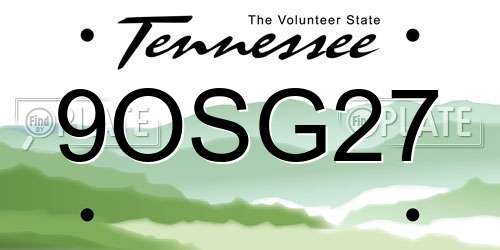 9OSG27 Tennessee License Plate