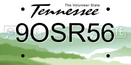 9OSR56 Tennessee License Plate