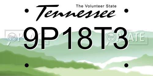 9P18T3 Tennessee License Plate