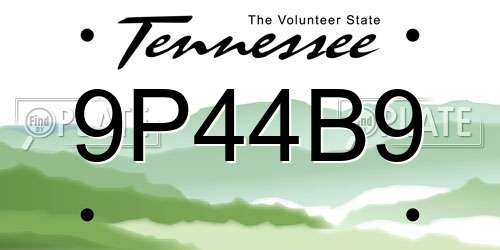 9P44B9 Tennessee License Plate