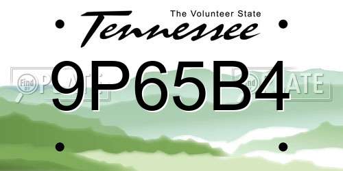 9P65B4 Tennessee License Plate