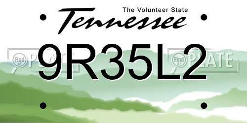 9R35L2 Tennessee License Plate