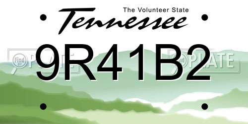 9R41B2 Tennessee License Plate