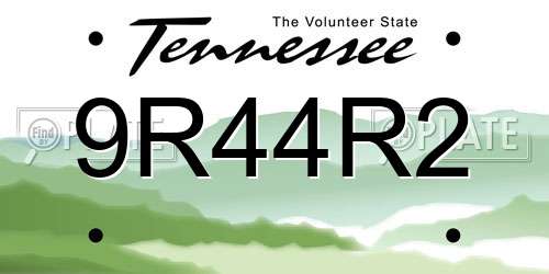 9R44R2 Tennessee License Plate