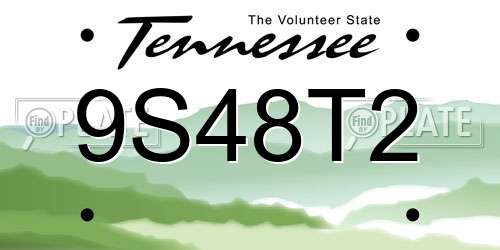 9S48T2 Tennessee License Plate