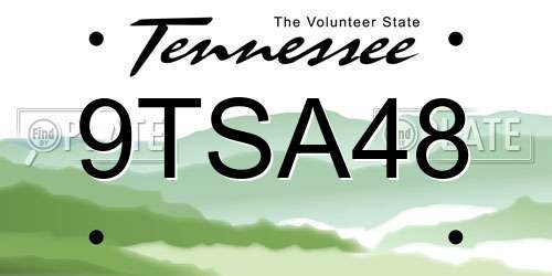 9TSA48 Tennessee License Plate