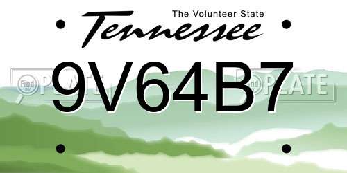 9V64B7 Tennessee License Plate