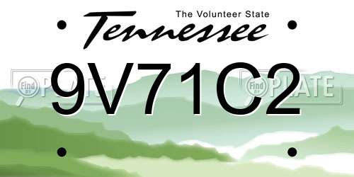 9V71C2 Tennessee License Plate