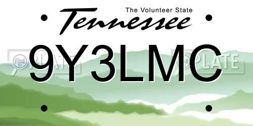 9Y3LMC Tennessee License Plate
