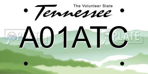 A01ATC Tennessee License Plate
