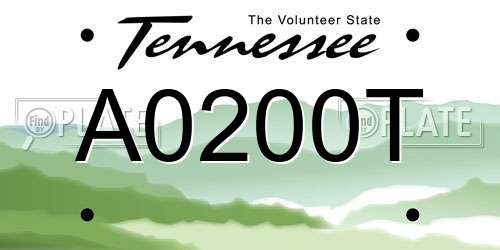 A0200T Tennessee License Plate
