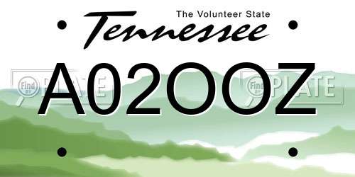 A02OOZ Tennessee License Plate