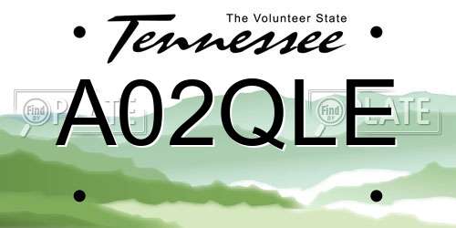 A02QLE Tennessee License Plate