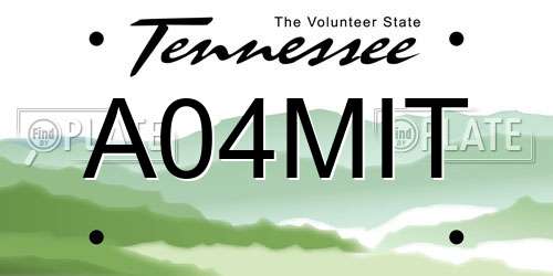 A04MIT Tennessee License Plate