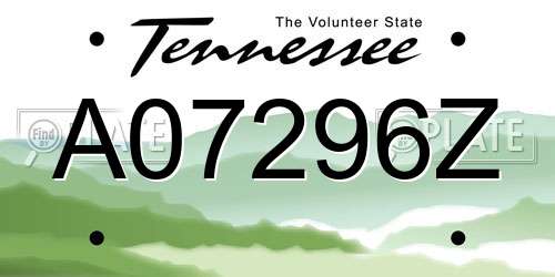 A07296Z Tennessee License Plate