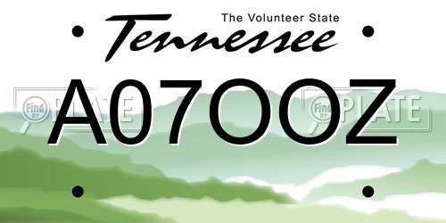 A07OOZ Tennessee License Plate
