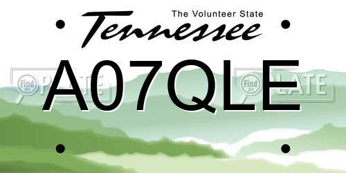 A07QLE Tennessee License Plate